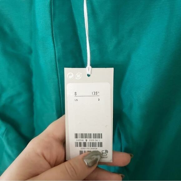 NWT COS Womens Green Sleeveless Cotton Silk Cotton Cocoon Sheath Dress Size 2 - Picture 5 of 10